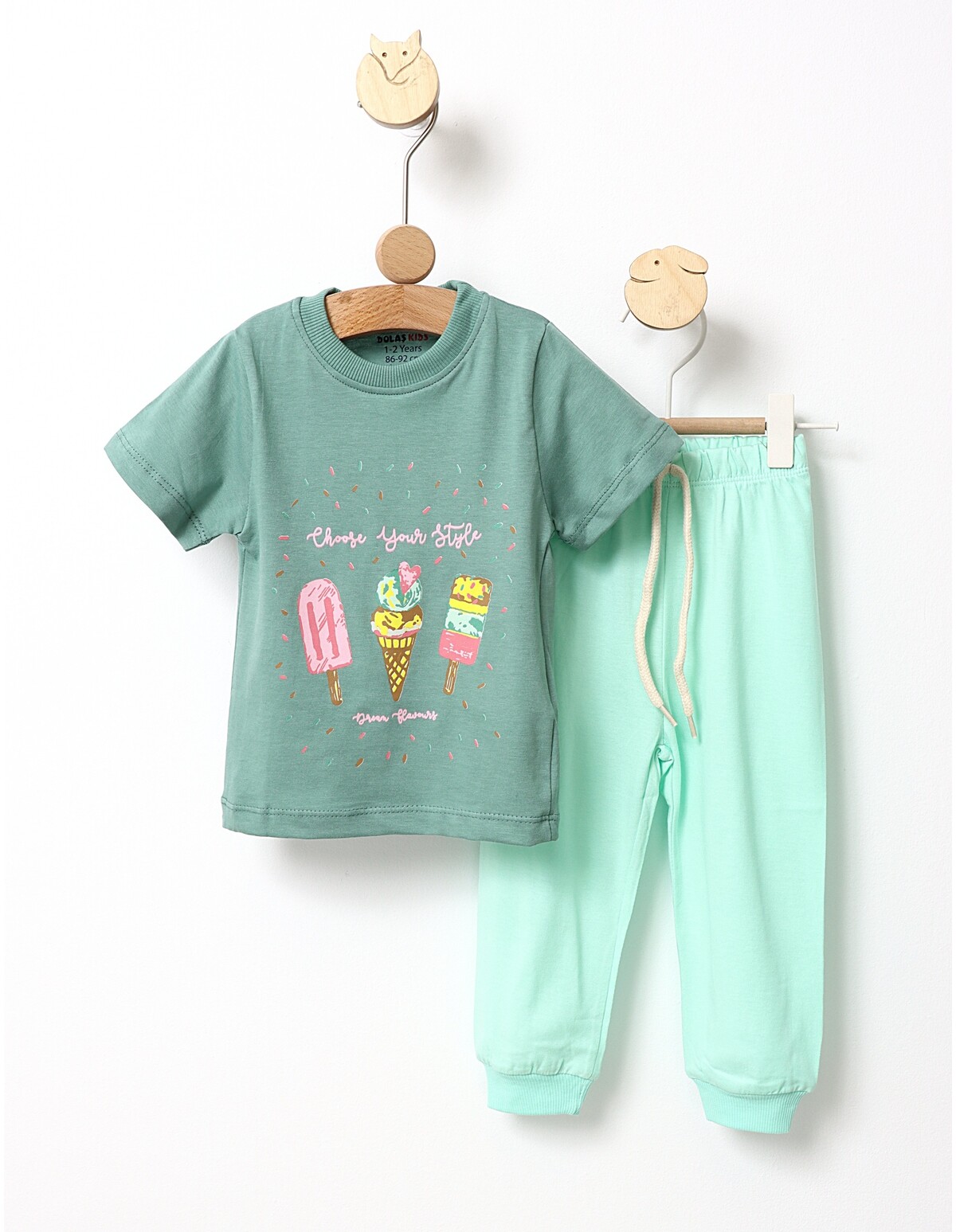 Pijama fetite inghetate verde