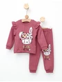 Pijama Little Girl Iepuras roz-prafuit 1