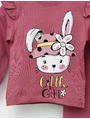 Pijama Little Girl Iepuras roz-prafuit 2