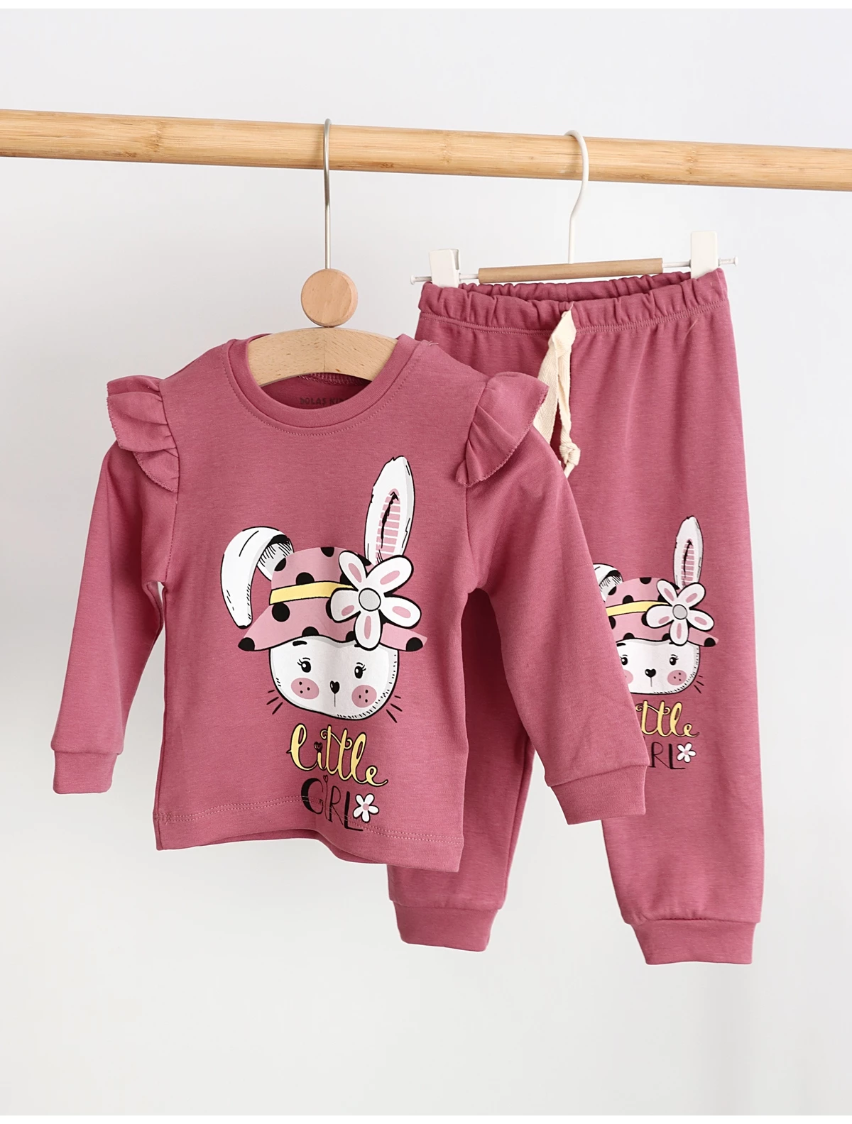 Pijama Little Girl Iepuras roz-prafuit