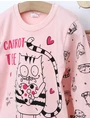 Pijama Lovely Cat model roz 2