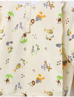Pijama ML imprimata animale-galben pal 2