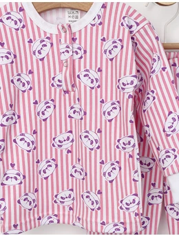 Pijama ML imprimata roz-panda 2