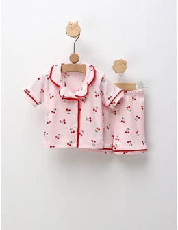 Pijama MS, Cu Ciresele, roz-rosu