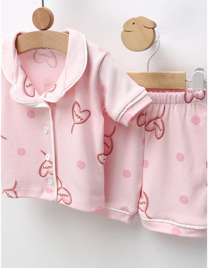 Pijama MS, Cu Happy, roz picture - 2