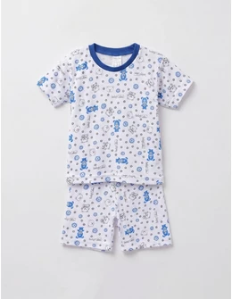 Pijama MS imprimata Baby Bear, cu albastru