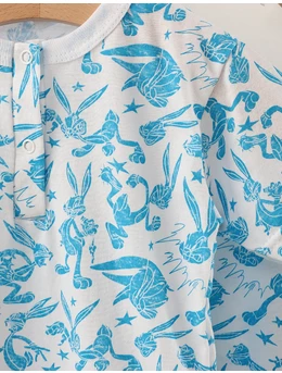 Pijama ms imprimata Bugs Bunny albastru 2