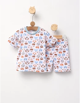 Pijama MS imprimata Catelusi, multicolor