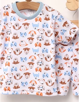 Pijama MS imprimata Catelusi, multicolor