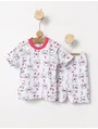 Pijama MS imprimata Cute Bunny ciclam picture - 1
