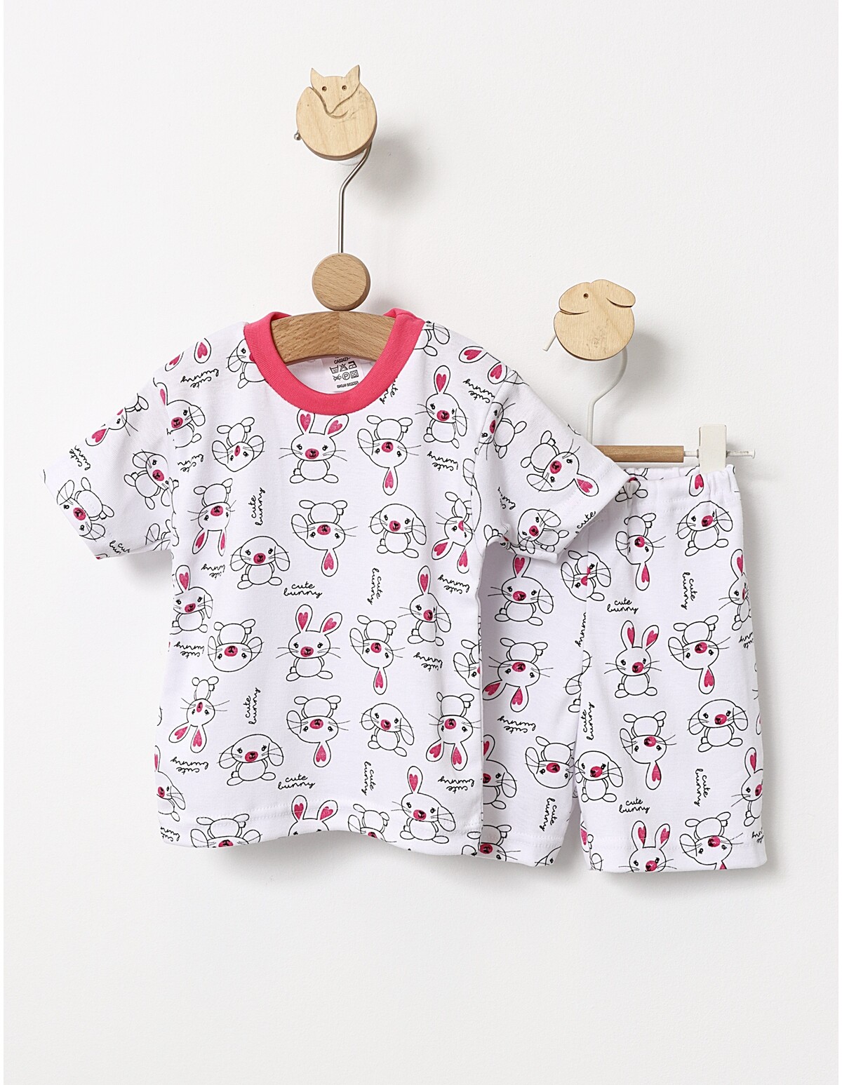 Pijama MS imprimata Cute Bunny ciclam