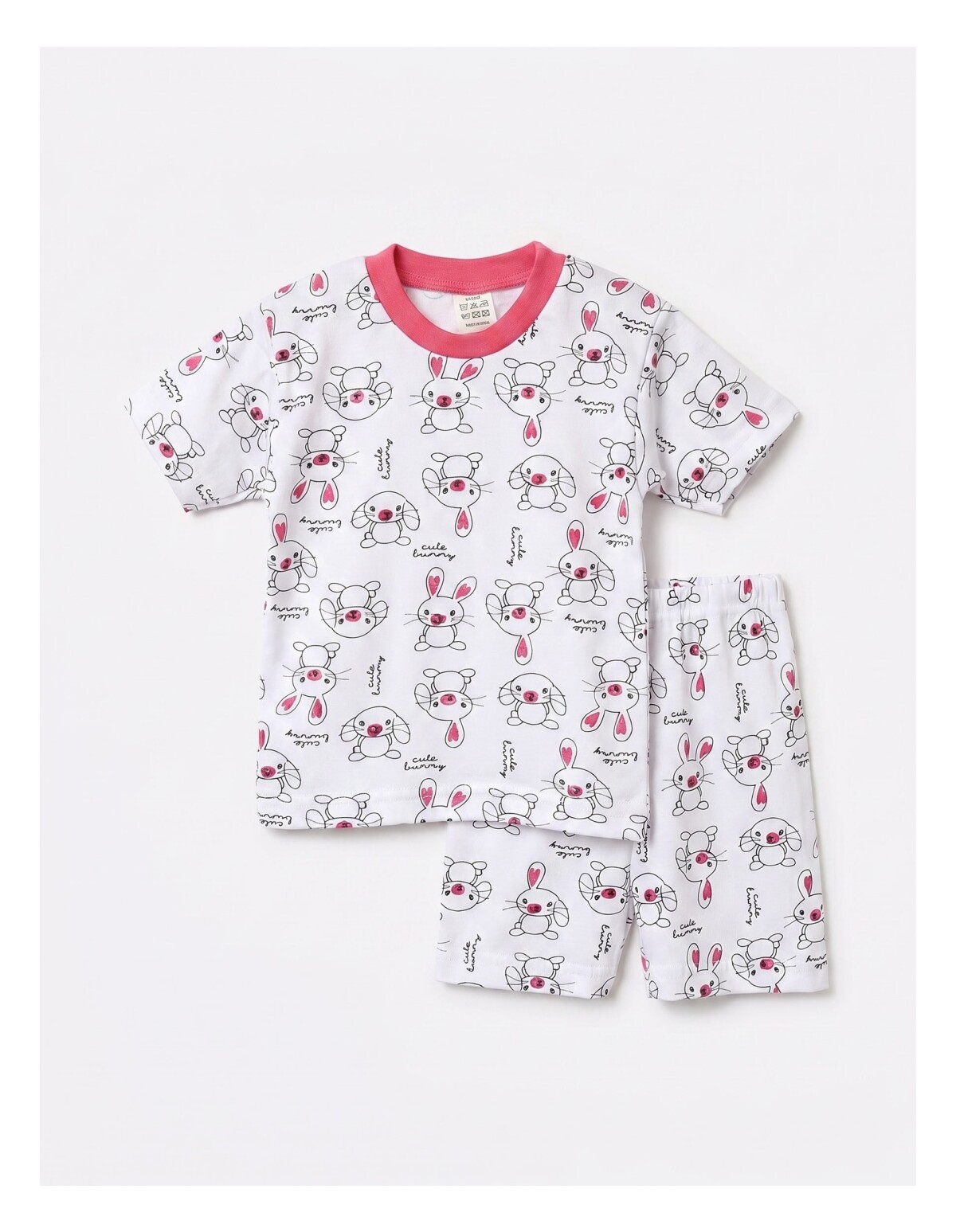 Pijama MS imprimata Cute Bunny ciclam