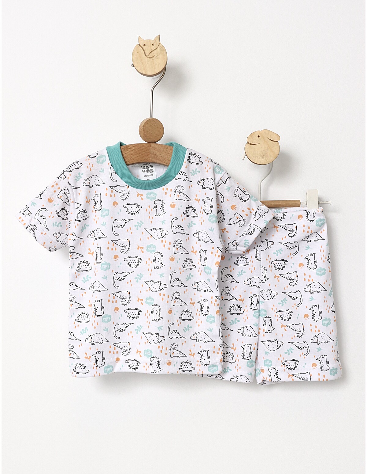 Pijama MS imprimata Erbi Dino verde