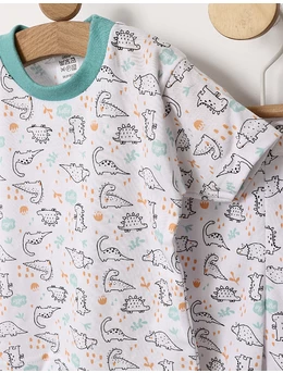 Pijama MS imprimata Erbi Dino verde 2