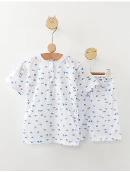 Pijama ms imprimata labute albastru