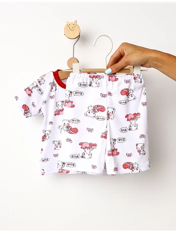 Pijama MS imprimata Love Cats rosu picture - 3
