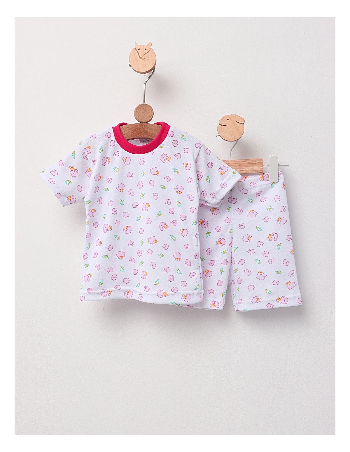 Pijama MS imprimata Norisori si Umbrelute roz