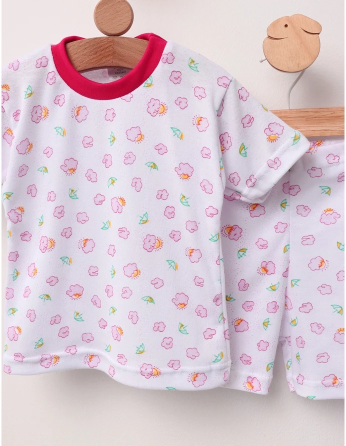 Pijama MS imprimata Norisori si Umbrelute roz picture - 2