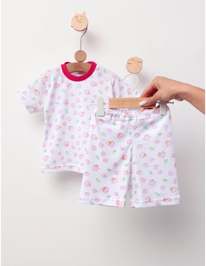 Pijama MS imprimata Norisori si Umbrelute roz picture - 3