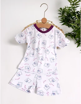 Pijama MS imprimata Ursuleti model cu mov