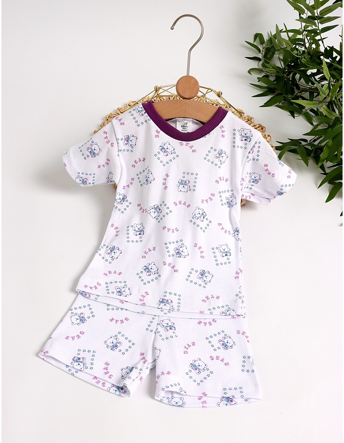 Pijama MS imprimata Ursuleti model cu mov
