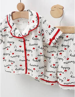 Pijama MS, Love Mom and Dad, alb-rosu