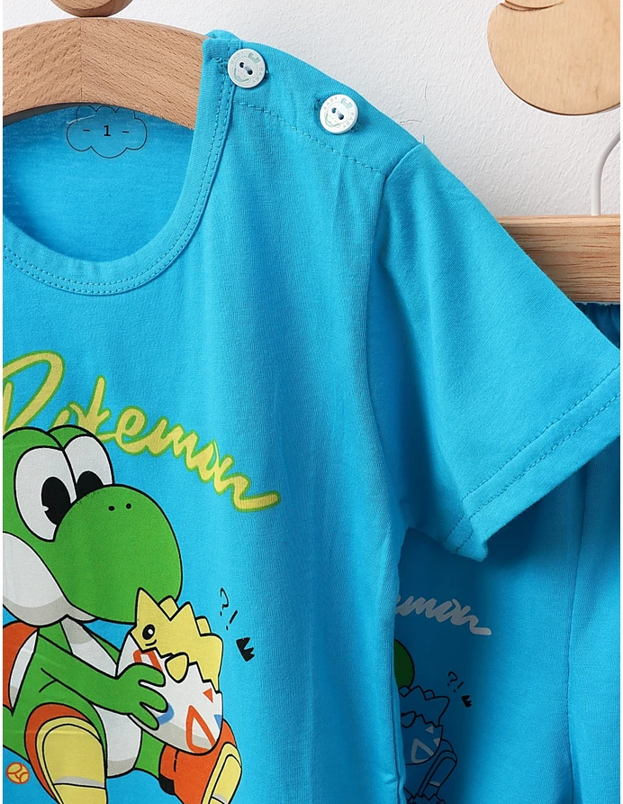 Pijama MS, Pokemon, cu turcoaz picture - 2
