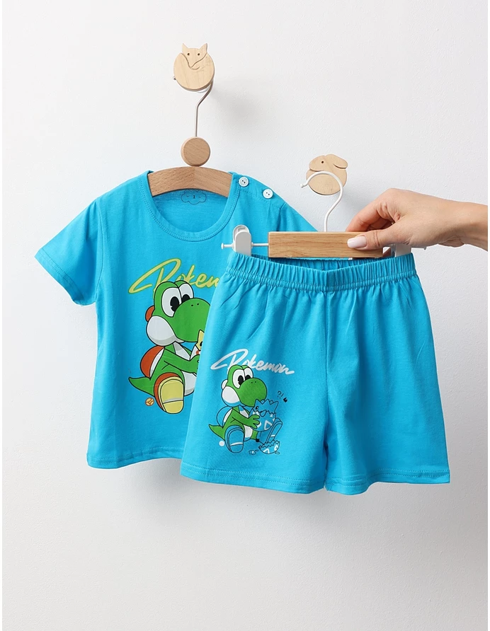 Pijama MS, Pokemon, cu turcoaz picture - 3