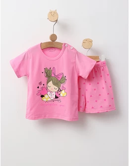 Pijama MS, Pretty Girl, cu roz