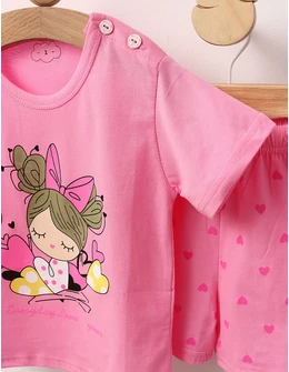 Pijama MS, Pretty Girl, cu roz