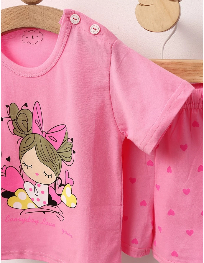 Pijama MS, Pretty Girl, cu roz picture - 2
