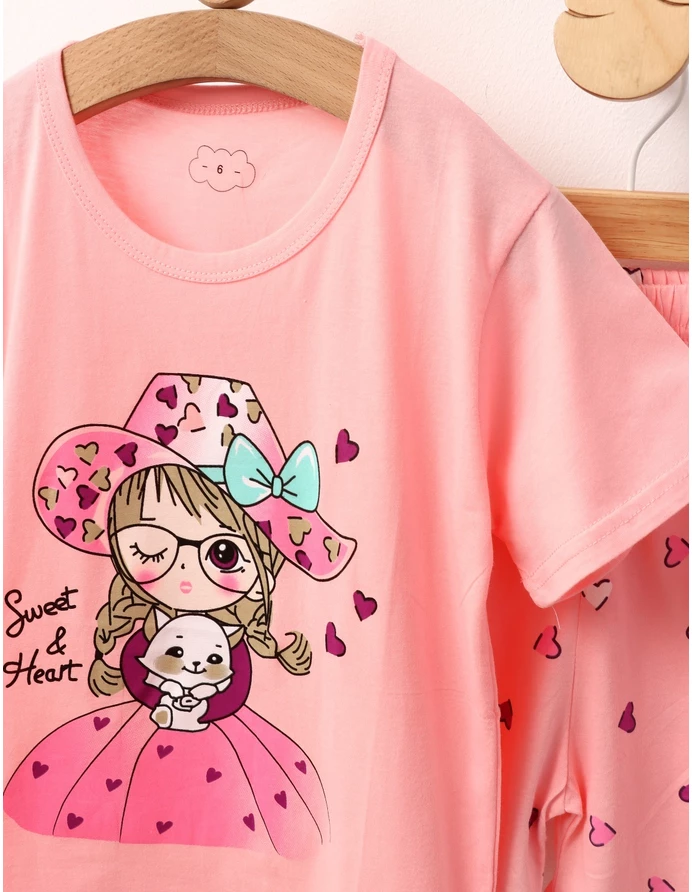 Pijama MS, Sweet Girl, cu roz-deschis picture - 2