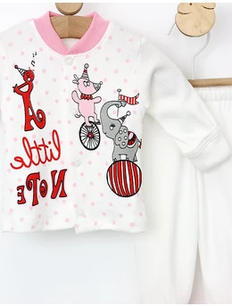 Pijama Prematur Elefantelul Nole alb-roz 2