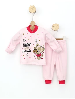 Pijama Prematur Happy roz-ciclam 1
