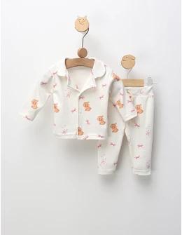 Pijama premium, Fetita Iepuras, alb-roz