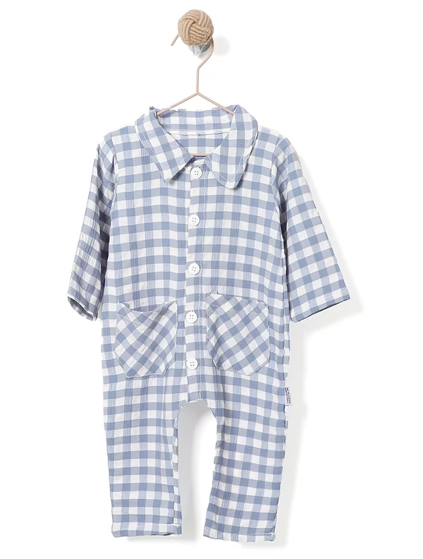 Pijama salopeta CAROURI albastru