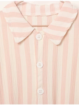 Pijama salopeta CAROURI roz-crem 2