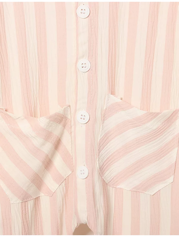 Pijama salopeta CAROURI roz-crem