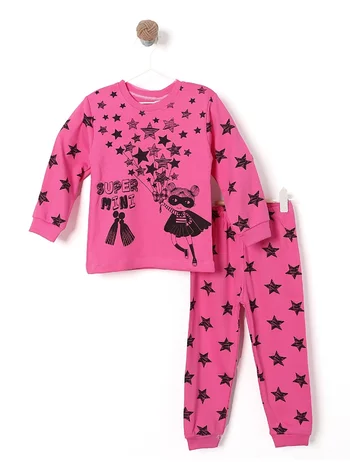 Pijama SUPER STAR GIRL model ciclam