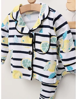 Pijama Sweet Fruits, model cu galben