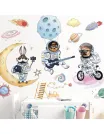 Autocolant de perete SPACE ANIMALS 89x89cm picture - 1