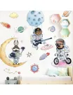 Autocolant de perete SPACE ANIMALS 89x89cm picture - 2