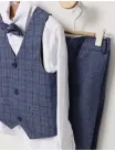 Costum elgant 4 piese Tony albastru picture - 5