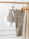Costum elgant 4 piese Tony bej picture - 4