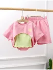 Costumas vara Crop Top Vibes cu roz picture - 1