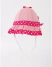 Palarie cu fundita, buline, snur, roz-ciclam picture - 1