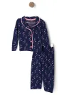 Pijama bleumarin cu inimioare roz picture - 2