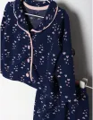 Pijama bleumarin cu inimioare roz deschis picture - 3