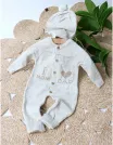 Salopeta cu fes Love Mom Dad acrilic gri picture - 1