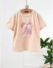 Tricou Fundita cu Sclipici, corai picture - 1